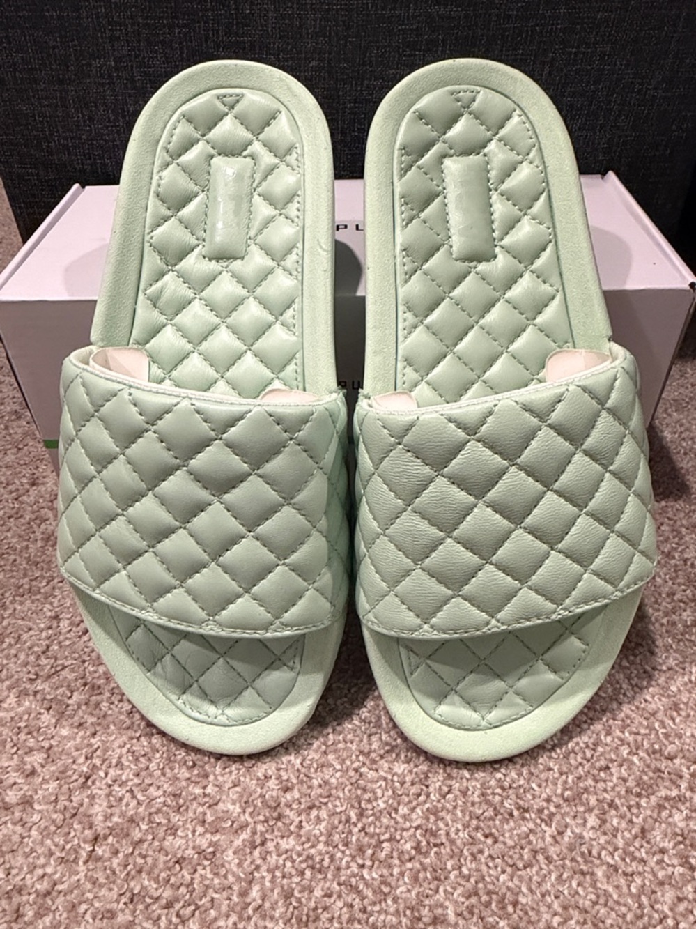 APL Lusso women’s leather slide peppermint green size 7 NEW in box